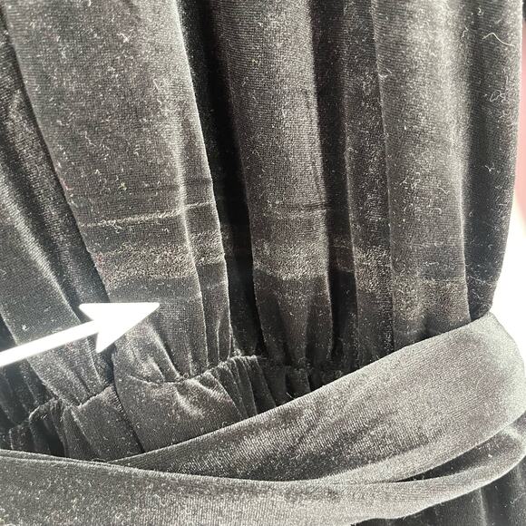 ELOQUII Jumpsuit Size 18 NWT Black Velvet Tie Belt Wide Leg Cocktail Evening - Picture 7 of 16